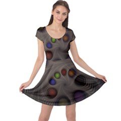 Fractal Fantasy Abstract Pattern Cap Sleeve Dress by Wegoenart