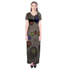 Fractal Fantasy Abstract Pattern Short Sleeve Maxi Dress by Wegoenart