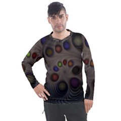 Fractal Fantasy Abstract Pattern Men s Pique Long Sleeve Tee