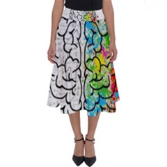 Brain Mind Psychology Idea Drawing Perfect Length Midi Skirt by Wegoenart