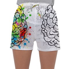 Brain Mind Psychology Idea Drawing Sleepwear Shorts by Wegoenart