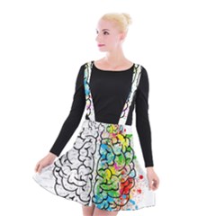 Brain Mind Psychology Idea Drawing Suspender Skater Skirt by Wegoenart