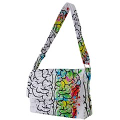 Brain Mind Psychology Idea Drawing Full Print Messenger Bag (s) by Wegoenart