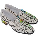 Brain Mind Psychology Idea Drawing Women s Chunky Heel Loafers View3