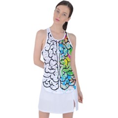 Brain Mind Psychology Idea Drawing Racer Back Mesh Tank Top