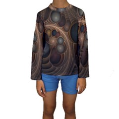 Fractal Fantasy Design Construction Kids  Long Sleeve Swimwear by Wegoenart