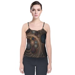 Fractal Fantasy Design Construction Velvet Spaghetti Strap Top by Wegoenart