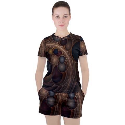 Fractal Fantasy Design Construction Women s Tee And Shorts Set by Wegoenart