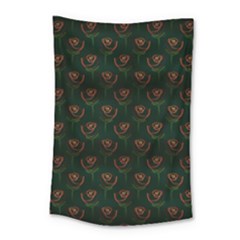 Orange Rose Wallpaper Pattern Small Tapestry