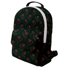 Orange Rose Wallpaper Pattern Flap Pocket Backpack (small)