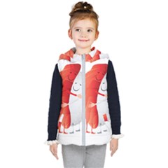 Cute Sushi Hug Fish Hugging Rice Kids  Hooded Puffer Vest by SR88