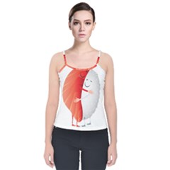 Cute Sushi Hug Fish Hugging Rice Velvet Spaghetti Strap Top by SR88