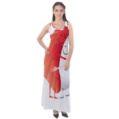 Cute Sushi Hug Fish Hugging Rice Sleeveless Velour Maxi Dress by SR88