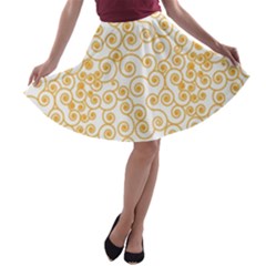 Spiral Pattern Fractal Texture A-line Skater Skirt by Wegoenart