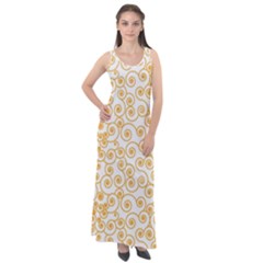 Spiral Pattern Fractal Texture Sleeveless Velour Maxi Dress by Wegoenart