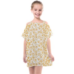 Spiral Pattern Fractal Texture Kids  One Piece Chiffon Dress by Wegoenart