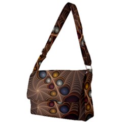 Fractal Fantasy Abstract Design Full Print Messenger Bag (l)