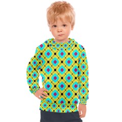 Pattern Tiles Square Design Modern Kids  Hooded Pullover