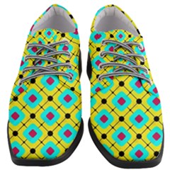 Pattern Tiles Square Design Modern Women Heeled Oxford Shoes