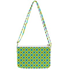 Pattern Tiles Square Design Modern Double Gusset Crossbody Bag