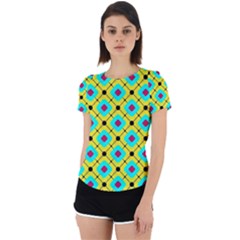 Pattern Tiles Square Design Modern Back Cut Out Sport Tee by Wegoenart