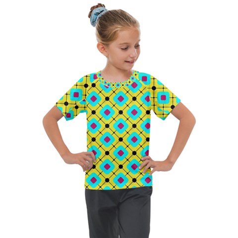 Pattern Tiles Square Design Modern Kids  Mesh Piece Tee by Wegoenart