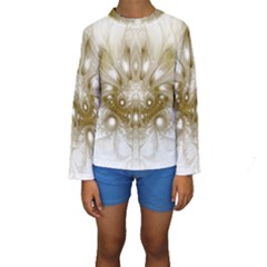 Fractal Fantasy Background Pattern Kids  Long Sleeve Swimwear by Wegoenart