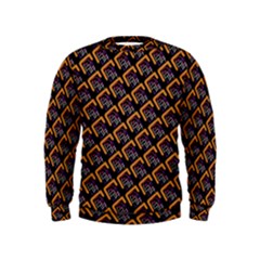 Abstract Orange Geometric Pattern Kids  Sweatshirt by Wegoenart