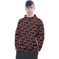 Abstract Orange Geometric Pattern Men s Pullover Hoodie