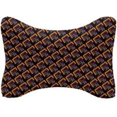 Abstract Orange Geometric Pattern Seat Head Rest Cushion by Wegoenart