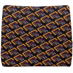 Abstract Orange Geometric Pattern Seat Cushion by Wegoenart