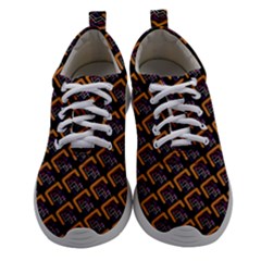 Abstract Orange Geometric Pattern Women Athletic Shoes