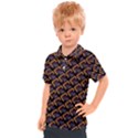 Abstract Orange Geometric Pattern Kids  Polo Tee View1