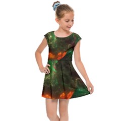 Space Cosmos Galaxy Universe Sky Kids  Cap Sleeve Dress by Wegoenart