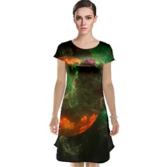 Space Cosmos Galaxy Universe Sky Cap Sleeve Nightdress by Wegoenart