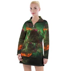 Space Cosmos Galaxy Universe Sky Women s Long Sleeve Casual Dress by Wegoenart