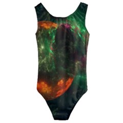 Space Cosmos Galaxy Universe Sky Kids  Cut-out Back One Piece Swimsuit by Wegoenart