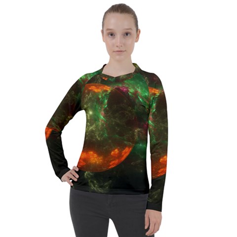 Space Cosmos Galaxy Universe Sky Women s Pique Long Sleeve Tee by Wegoenart