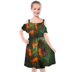 Space Cosmos Galaxy Universe Sky Kids  Cut Out Shoulders Chiffon Dress by Wegoenart