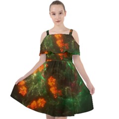 Space Cosmos Galaxy Universe Sky Cut Out Shoulders Chiffon Dress