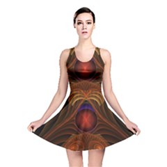 Fractal Fantasy Design Swirl Reversible Skater Dress by Wegoenart