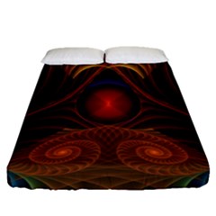 Fractal Fantasy Design Swirl Fitted Sheet (queen Size) by Wegoenart