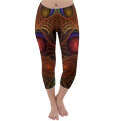 Fractal Fantasy Design Swirl Capri Winter Leggings  by Wegoenart