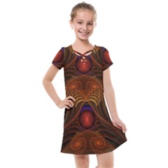 Fractal Fantasy Design Swirl Kids  Cross Web Dress by Wegoenart