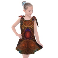 Fractal Fantasy Design Swirl Kids  Tie Up Tunic Dress by Wegoenart