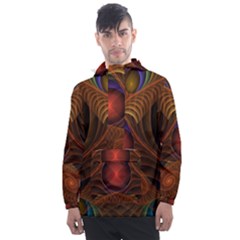 Fractal Fantasy Design Swirl Men s Front Pocket Pullover Windbreaker