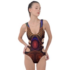 Fractal Fantasy Design Swirl Side Cut Out Swimsuit by Wegoenart