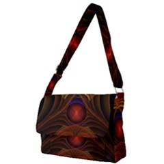 Fractal Fantasy Design Swirl Full Print Messenger Bag (l)