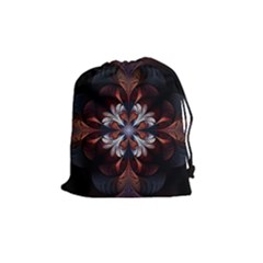 Fractal Flower Fantasy Floral Drawstring Pouch (medium) by Wegoenart