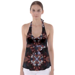 Fractal Flower Fantasy Floral Babydoll Tankini Top by Wegoenart